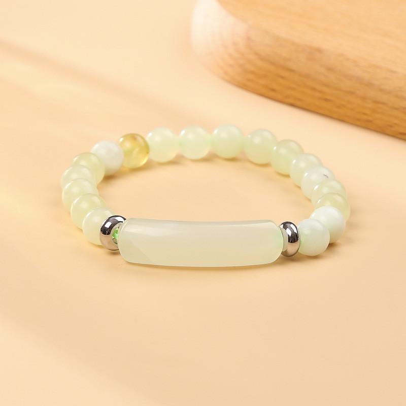 Braccialetto con Perline di Cristallo di Agata Geometrica con Design Artigianale per Accessorio Moda Unisex