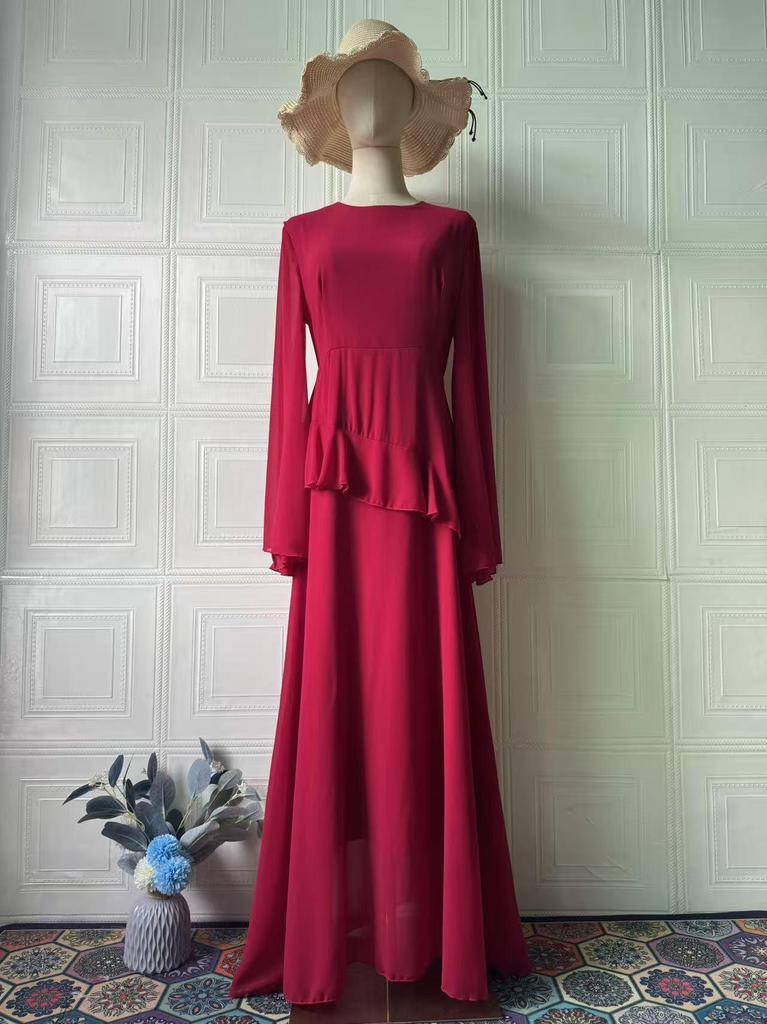 Elegant 2025 Autumn Long Sleeve Slim Fit Waist-cinching Dress for Women
