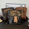 Schultasche Nischendesign Bärenrucksack 1011 Herbst Neu Niedliche Buchstaben Amerikanischer Retro Große Kapazität Schultasche