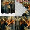 2D flat printing 2pcs Curtain Window Treatment Curtains Glowing Flowers Digital Printed Polyester Drapes Seasonal Party &