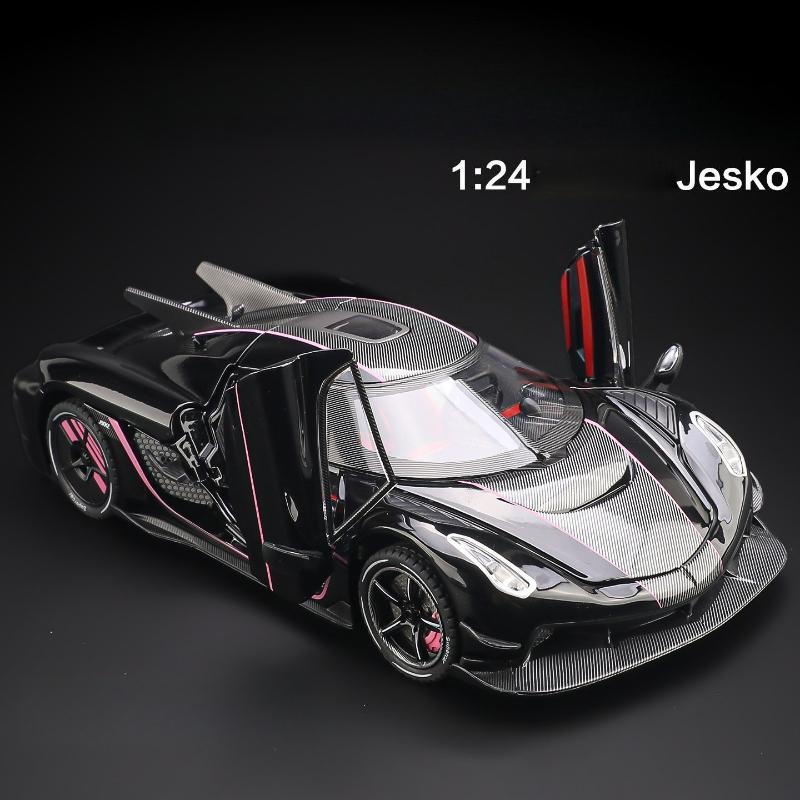 1:24 Jesko Absolut Supercar Alloy Diecast Toy Car Model Sound Light Toy Advanced Collection Gift