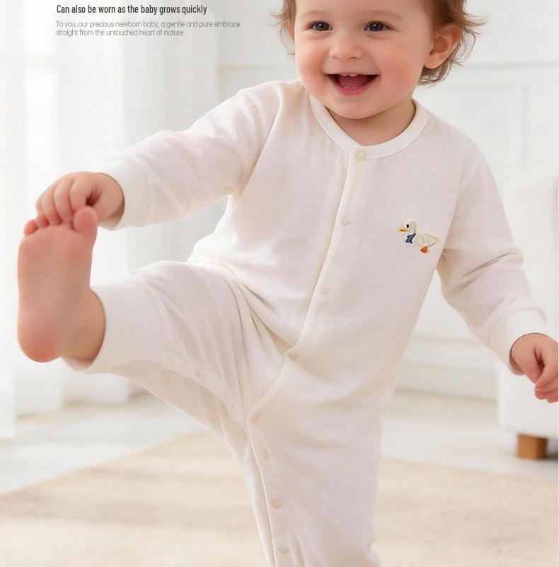 Summer Bamboo Fiber Infant & Toddler Rompers: Lightweight Unisex Baby Jumpsuit for Air Conditioning.