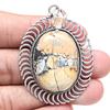 Pendant Malinga Jasper Gemstone Mother'Day Gift Silver Jewelry 2.25"