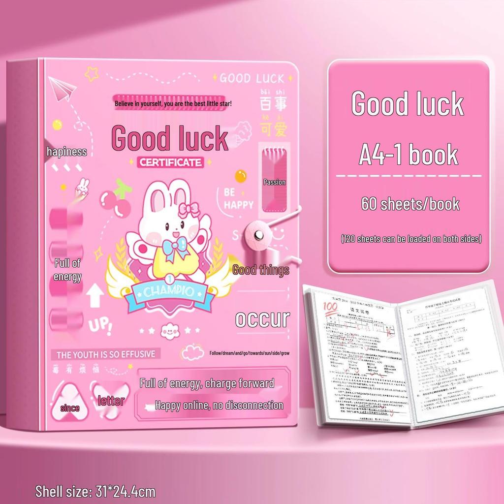 A4 Multi-Layer Transparent Document Folder with Loose-Leaf Inserts for Students