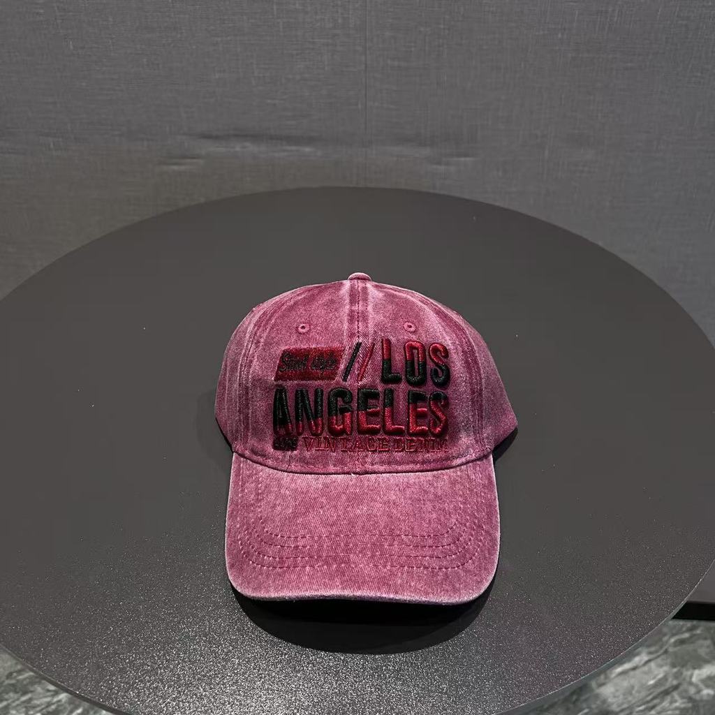 Vintage Wash Cotton Baseball Hat With Wide Brim And Sun Protection