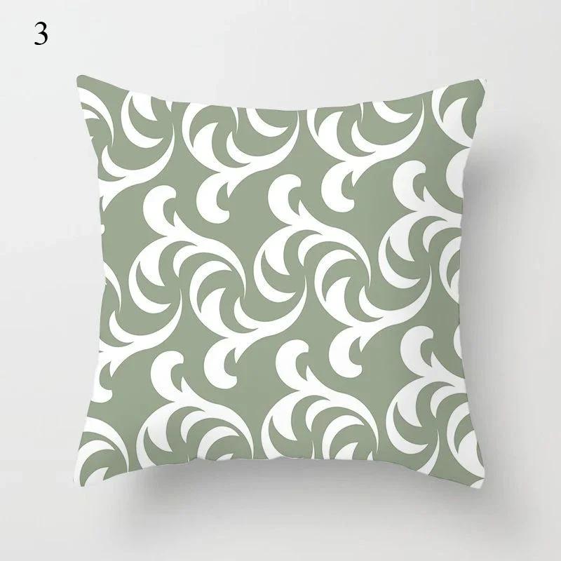 Exquisite Fresh Green Printing Pattern Cushion Cover for Home Living Room Sofa Decoration Pillow