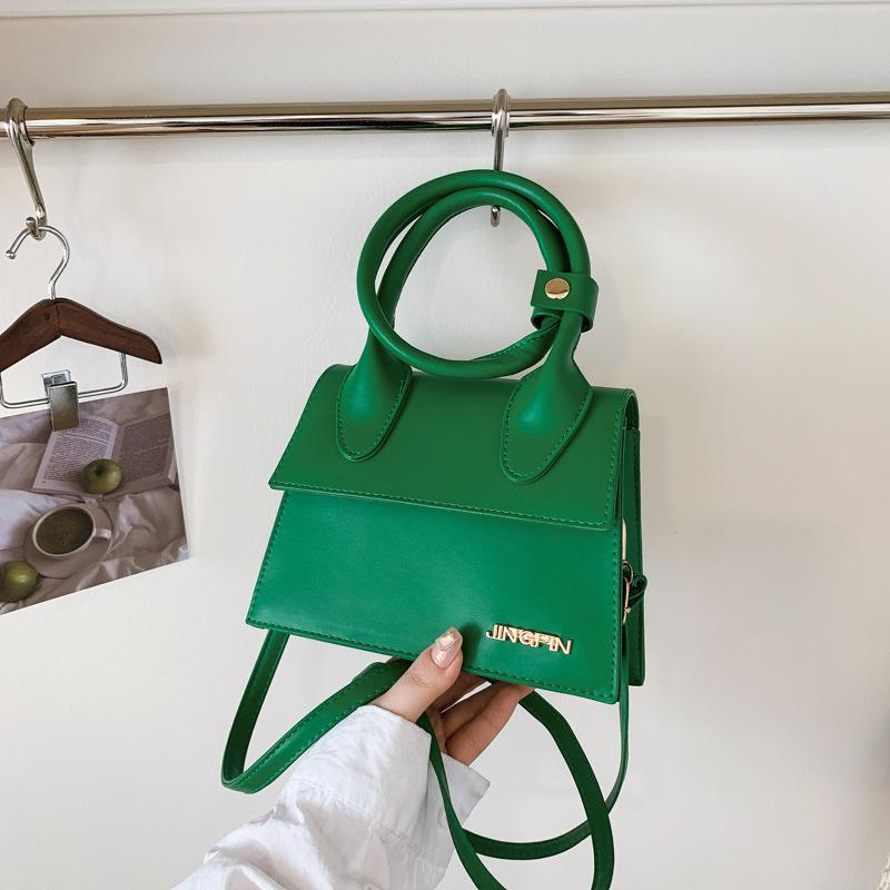 

Модная новая сумка для девочки, стильная сумка-ракушка, текстурная сумка через плечо, тренд зелёный