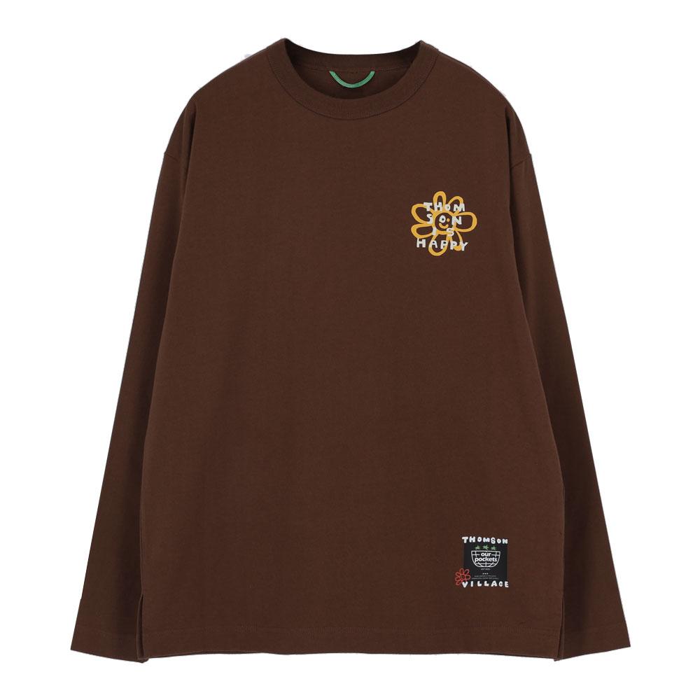 Наша футболка с карманами Thompson Village Happy Flower Круглая (коричневый) Brown/M