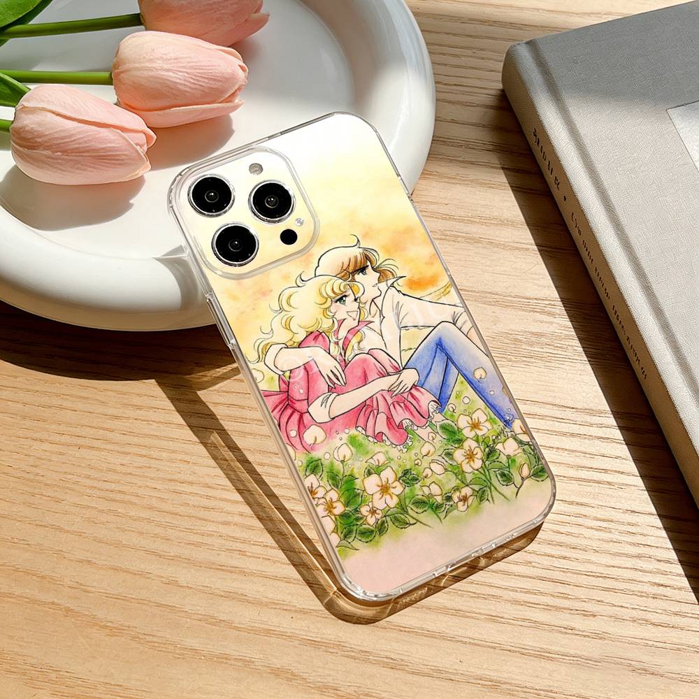 Candy 90s Anime Phone Case For iPhone 17 16 15 14 13 12 11 Mini Pro Max Plus Transparent Cover