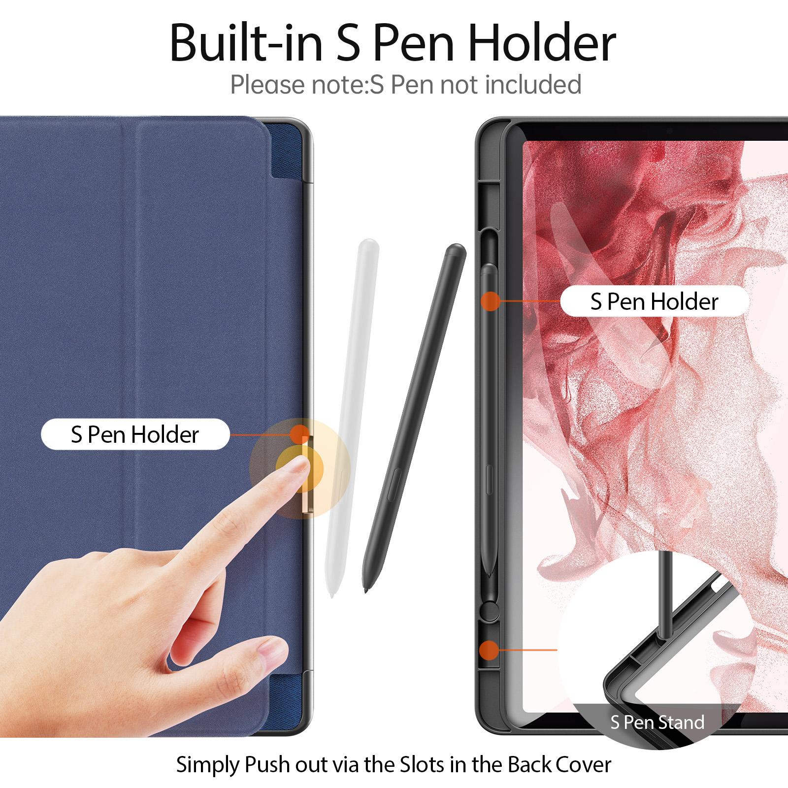 

DUX DUCIS Domo Series for Samsung Galaxy Tab S9 Tablet Case PU Leather Stand Shell Tri-Fold Folio Cover Blue