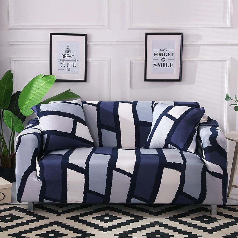 Geometric Elastic Slipcovers for Living Room Modern Sectional Corner Sofa Couch Cover Sofa Cover Chair Protector 1/2/3/4 Seater