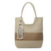Large capacity tote bag women's new beach vacation woven bag fashion fringed commuter bag