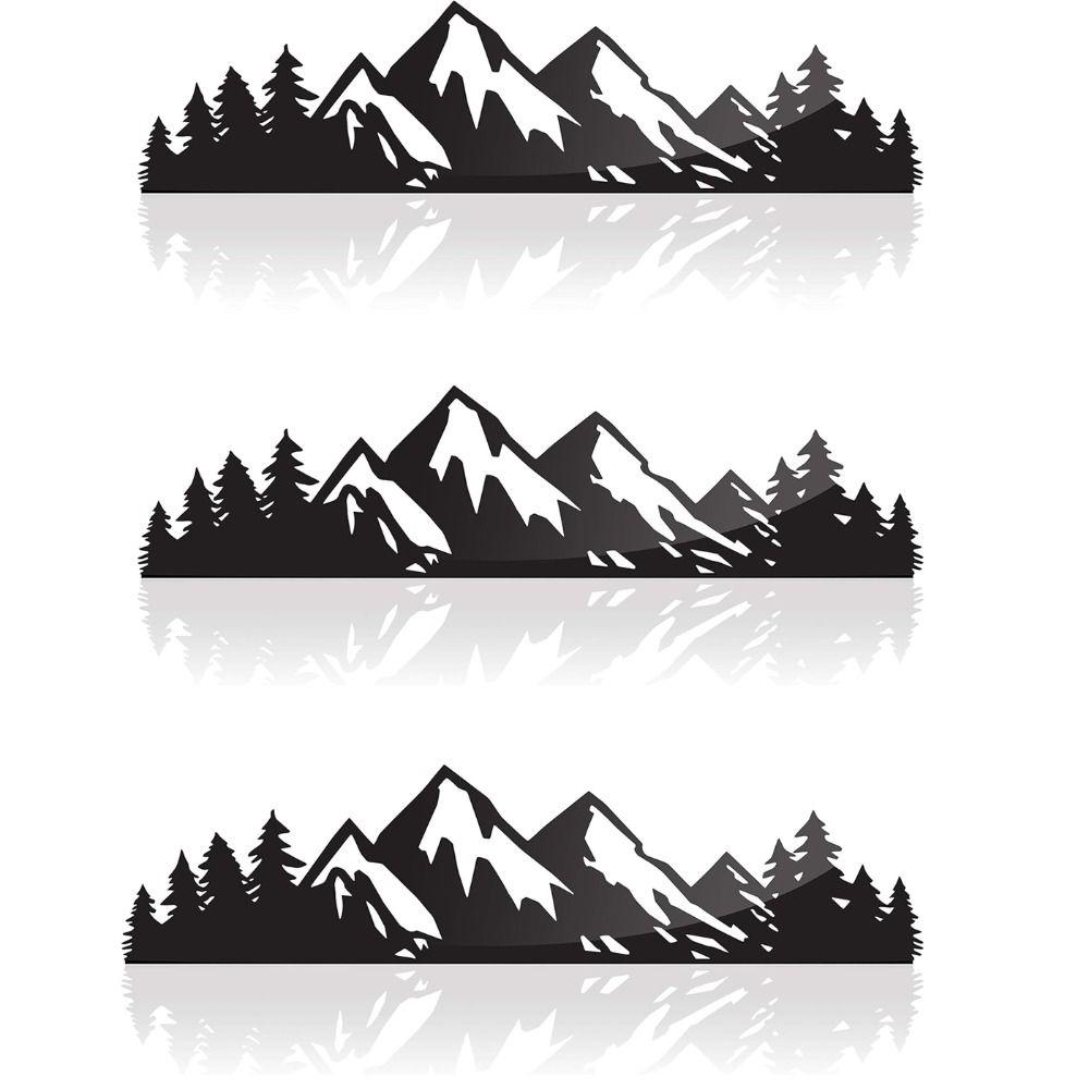 

Black Outdoor Stickers PET Mountain Stickers Tree Stickers Car Stickers for Car чорний