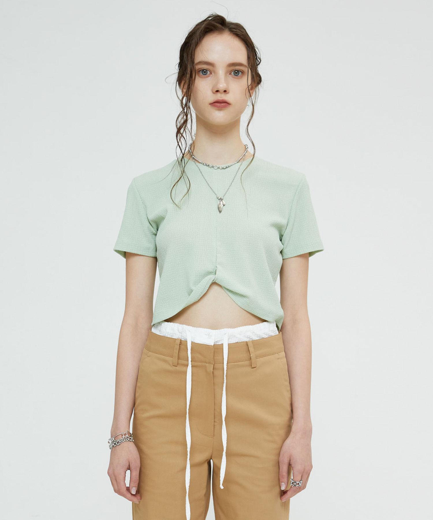 Sperone Woman Twist Crop Top (Mint) Free