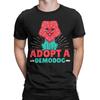 Mens TShirts Adopt A Demodog Dog Rescue Foster Pet Funny 100 Cotton Tee Shirt Short Sleeve  T Shirts Crewneck Clothing Gift