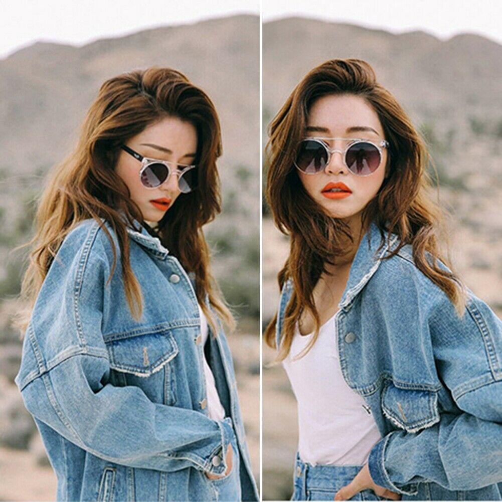 Women Denim Jacket Short Jeans Jacket Fashion Slim Long Sleeve Coat Outwear Z1