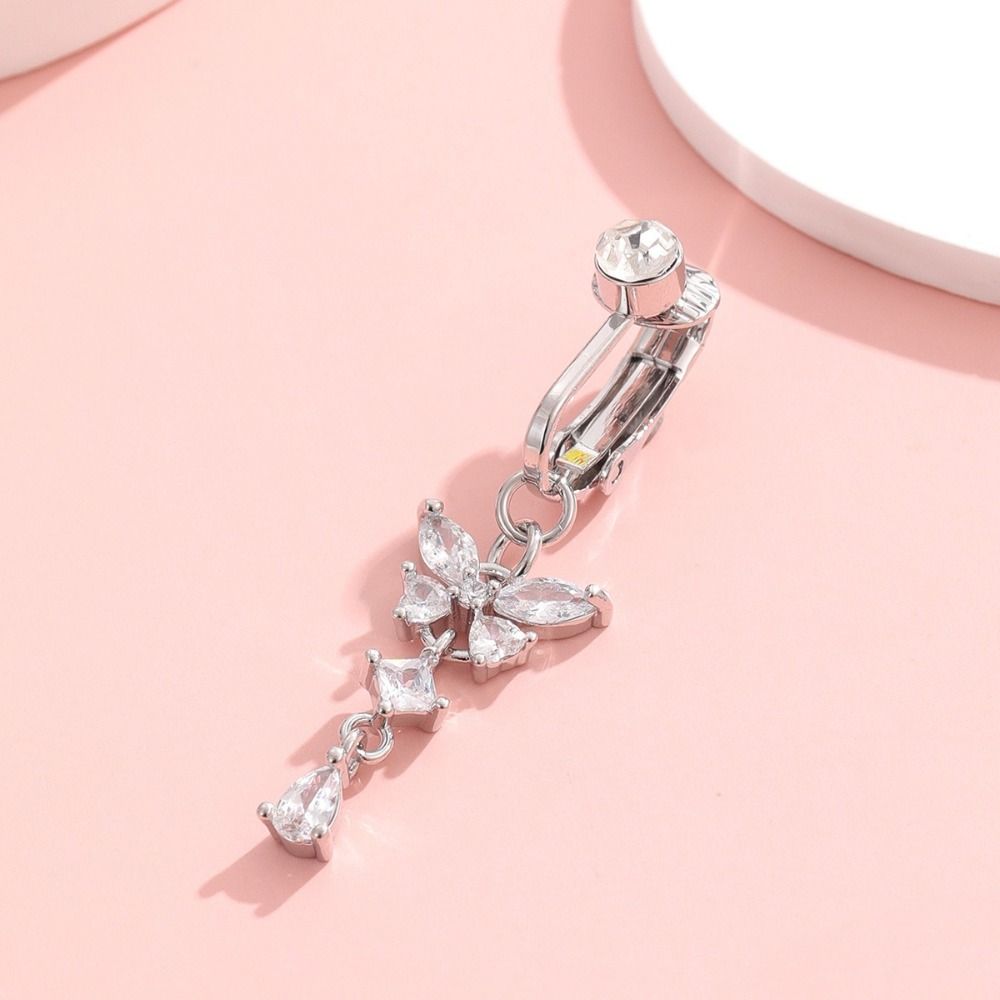 Zircon Fake Belly Ring Non Piercing Navel Rings Body Fashion Belly Button Rings Fashion Accessory