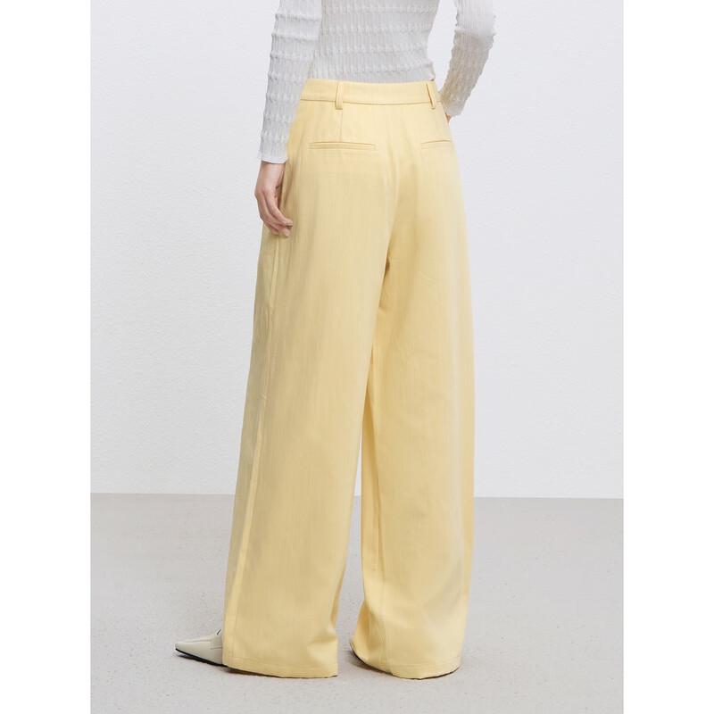 Peacebird Women's High-Waist Wide-Leg Relaxed Textured Trousers