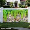 Country Garden Cascading Ivy Rough Cobblestone Photo Background
