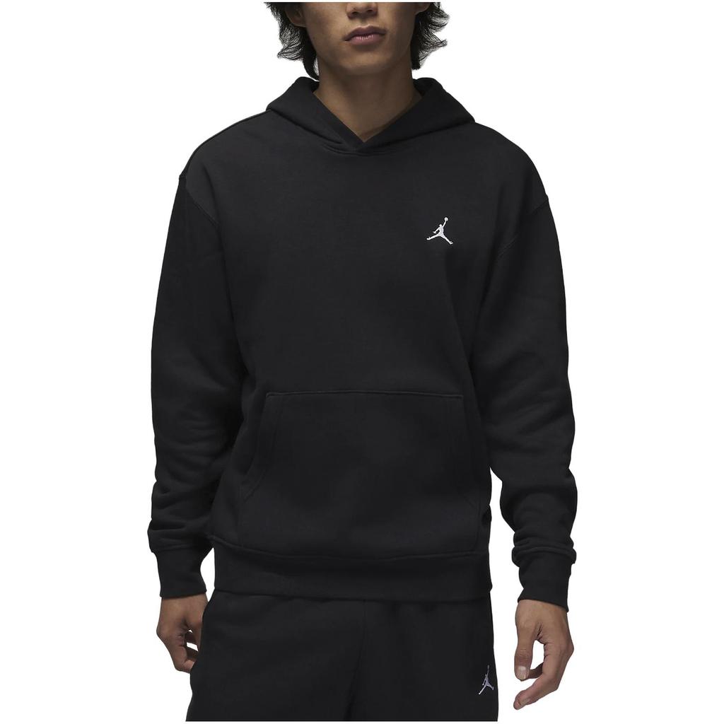 Jordan Solid Color Logo Hoodie with Plush Lining and Long Sleeves Men Tops Black FJ7775-010