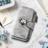 Vintage Wolf Print Wallet Multi Card Slot Fashion Leather Purse for Daily Use