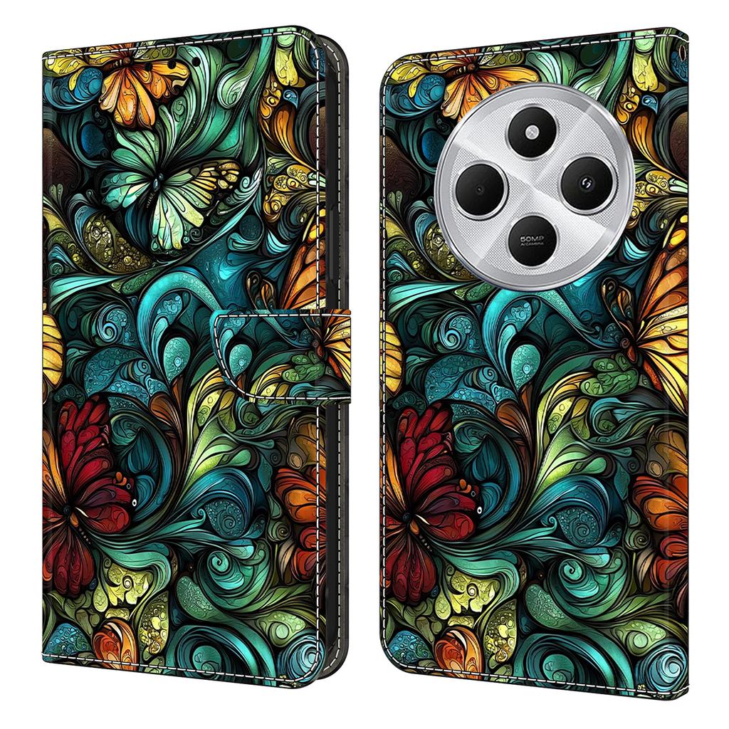 Wallet Case For Xiaomi Poco C75 4G/Redmi 14R 5G/14C 4G Pattern Printing PU Leather Flip Stand Phone Cover