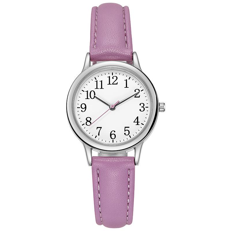 

New Digital Fashion Women s Quartz Watch with Small Leather Strap фіолетовий
