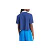 adidas LOOSE CROP Loose-fitting cropped short-sleeved polo shirt for women, blue