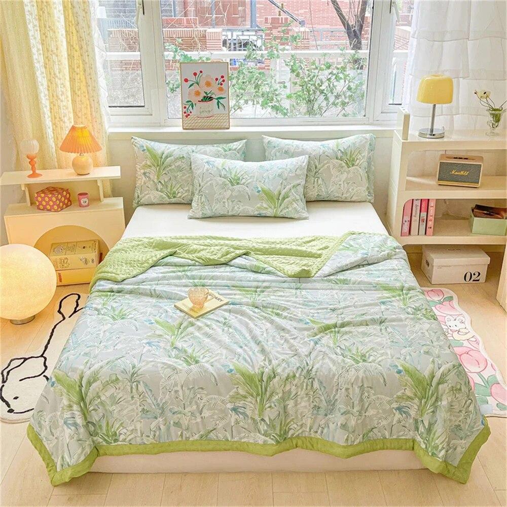 Cotton Summer Quilt Home Sofa Thin Air Conditioning Throw Blanket Soft Office Nap Blanket Bedroom Nap Home Decoration Bed Cover