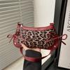 Summer beauty niche high sense trend leopard print casual portable shoulder underarm bag women's bag