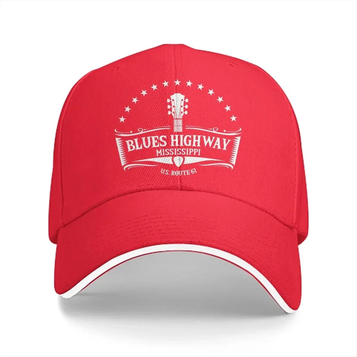 

Mississippi The Blues Highway Unisex Baseball Caps Peaked Cap Guitar Lover Sun Shade Hats for Unisex Women One Size