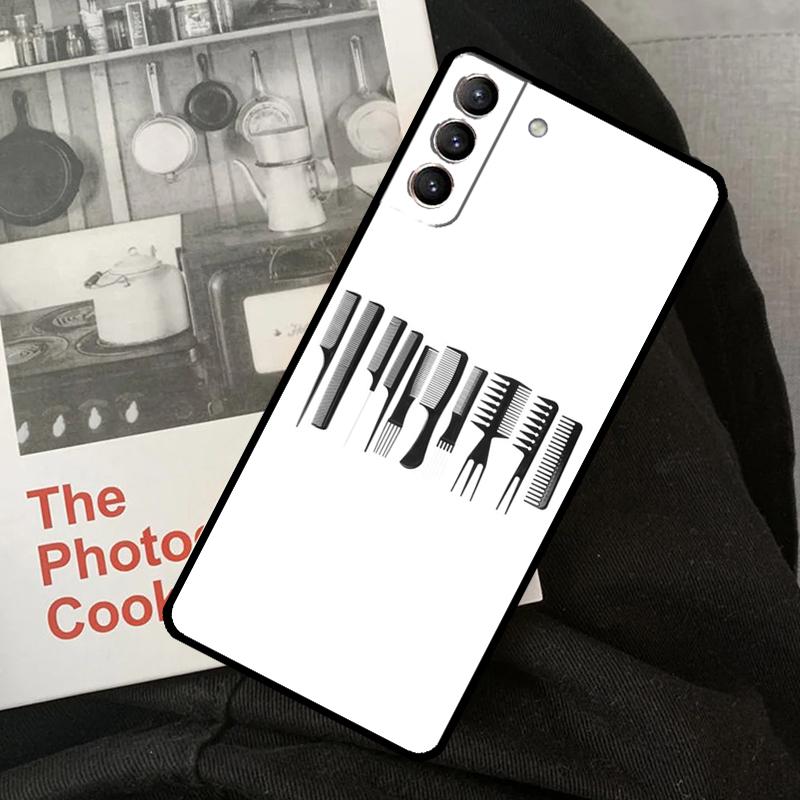 Barber Shop Hair Stylist Phone Case For Samsung Galaxy S22 S23 S24 Ultra S20 S21 S24 FE S9 S10 Plus Note 10 20 Ultra