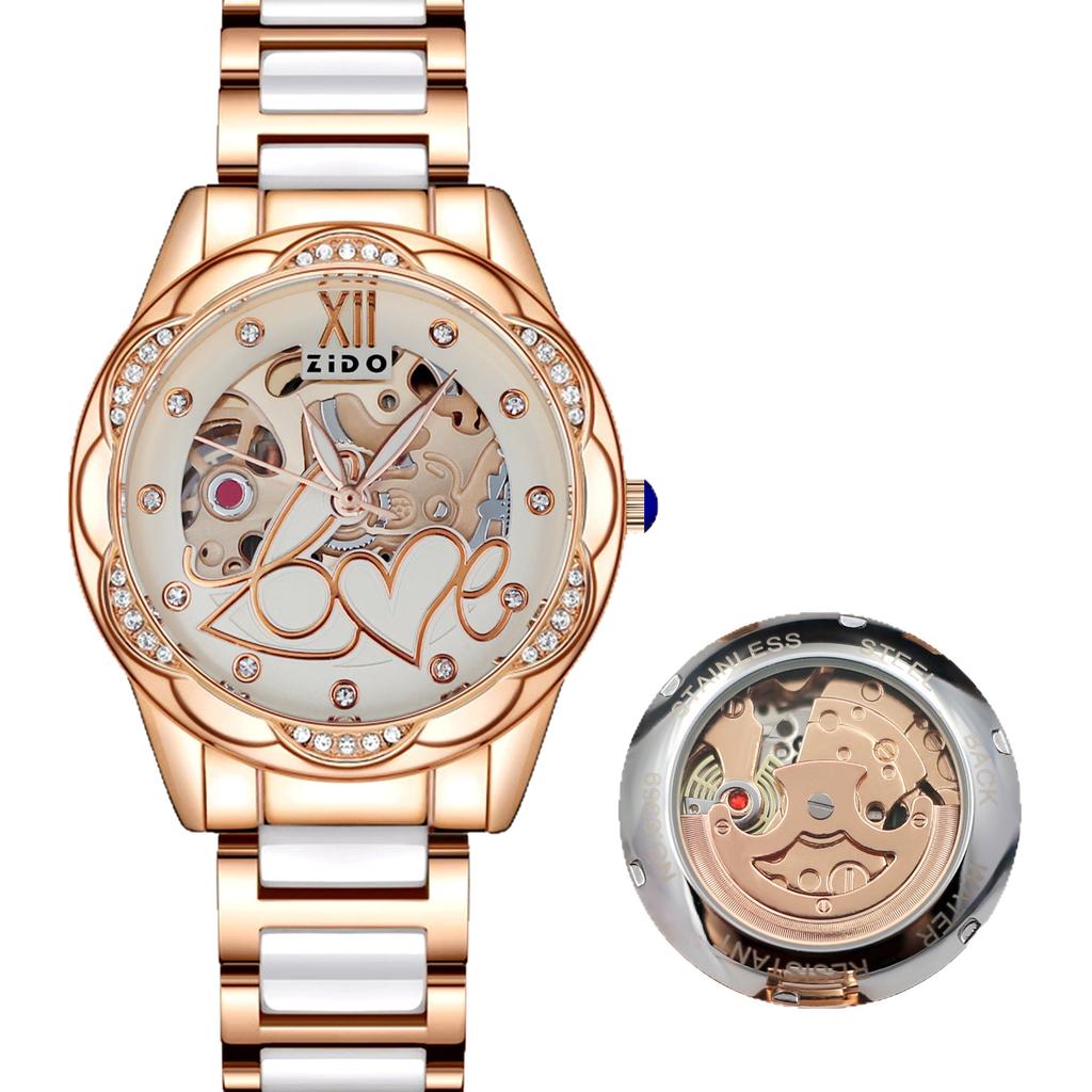 Zidao Watch Girls Automatic Imitation Mechanical Watch Ceramic Butterfly Luminous Fashion