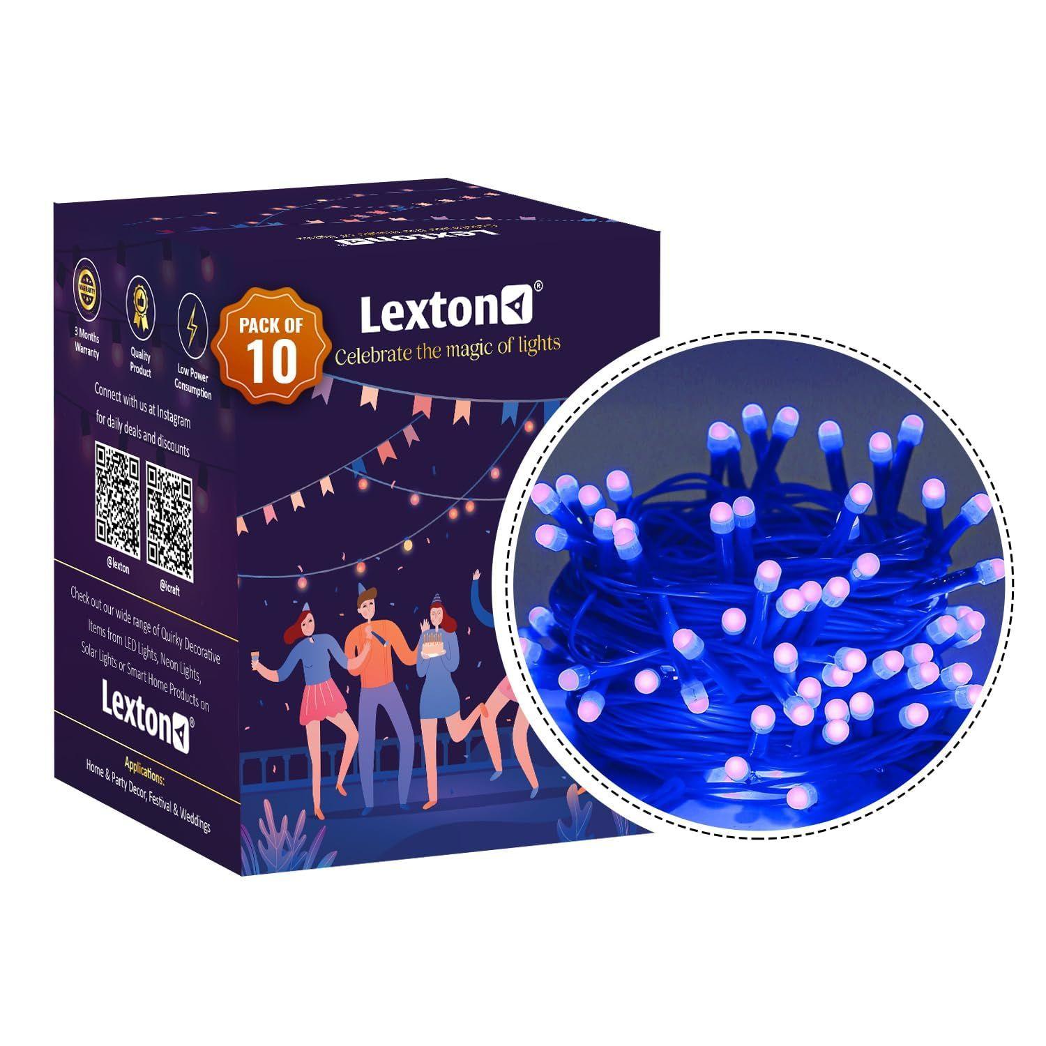 

40 LED Power Pixel Serial String/Fairy Light | Plug Sourced | Suitable for Home & Outdoor Decoration, Diwali, Christmas (Pack of 10, Blue)