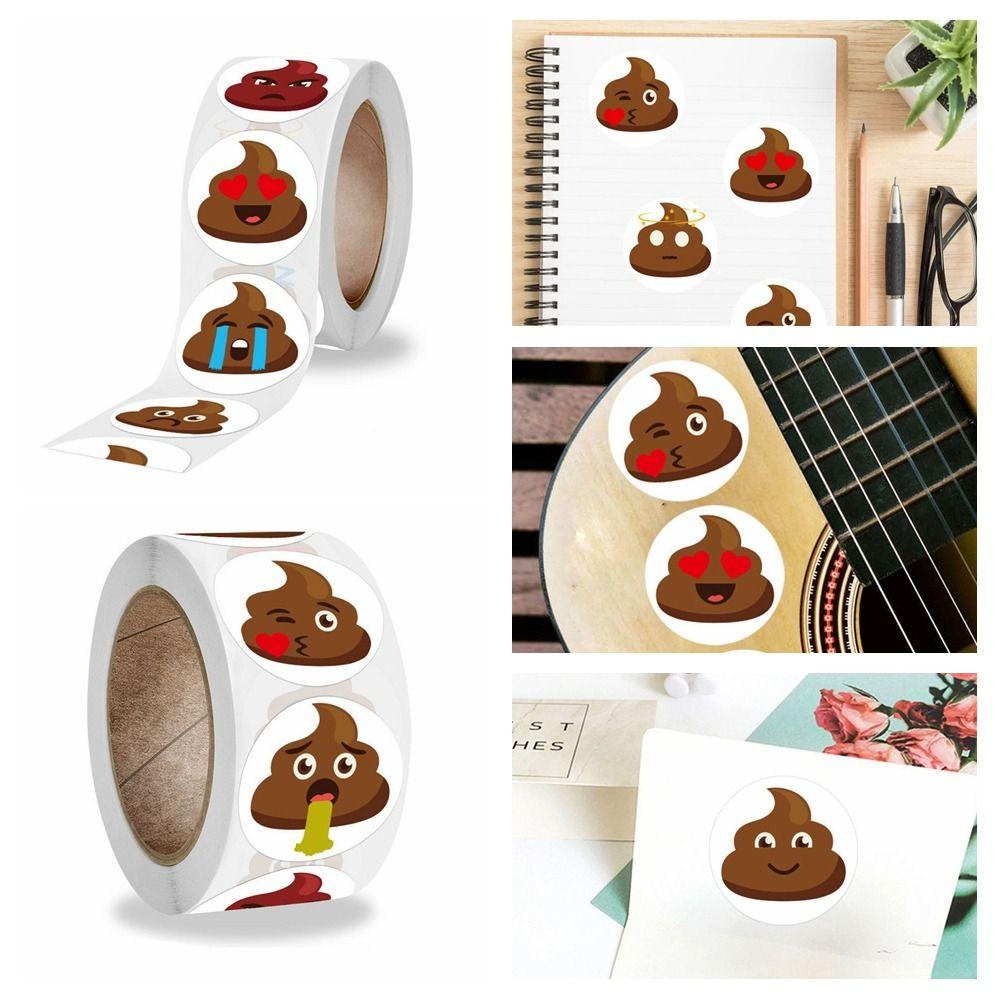 

500pcs Funny Poop Emoticons Sticker Self-adhesive Reward Sticker Stationery Sticker Home Decor 500pcs