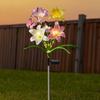 Solar Lily Flower Light, Outdoor Waterproof LED Artificial Flower Garden Stake Lamp, Color Changing Light for Lawn Pathway Patio Decor