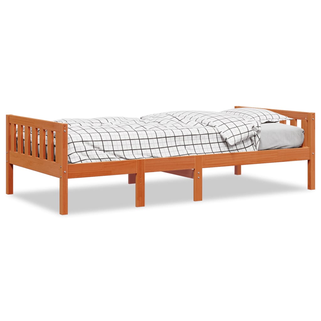 Kids  Bed Without Mattress Wax Brown 75 X 190 Cm Solid Pine Wood