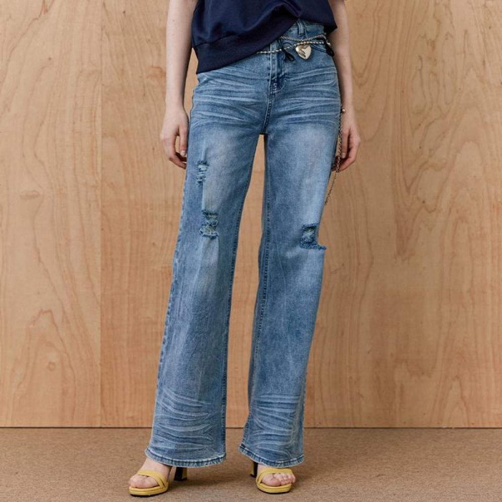 MAXZA Натуральные вымытые потертые джинсы bootcut Zd06ql001on Blue/SM