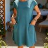 Summer Casual Dress With Ice Silk Fabric For Women And Relaxed Fit