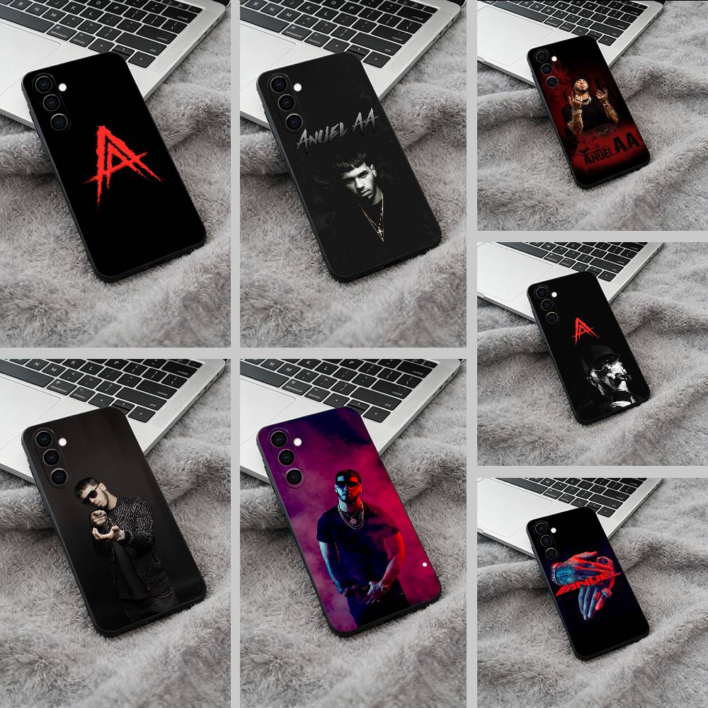 Reggaeton singer-A-Anuel- AA Black Soft Silicone Phone Case for Samsung Galaxy A73, A71, A72, A70, A53, A52, A51