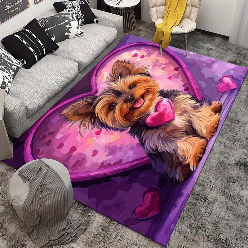 Cute Yorkie Dog Rug: Perfect Gift for Pet Lovers | Adorable Christmas Themed Home Decor Anti slip carpet can be machine washed