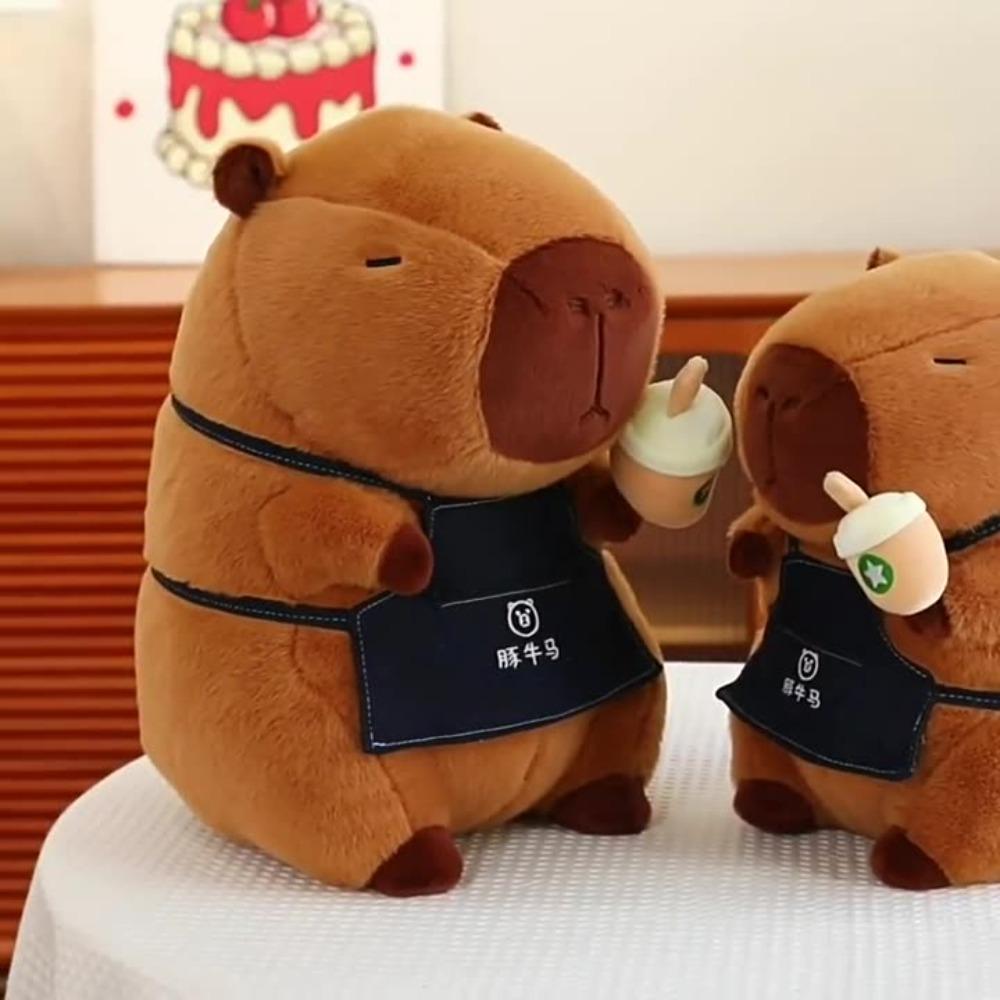 Drink Capybara Plush Doll Stuffed Capybara Fluffty Doll Capybara Plush Toy  Children Gift