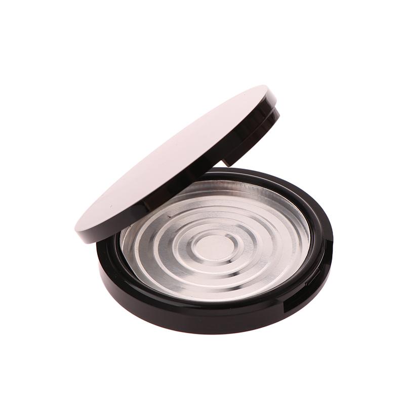Reusable Empty Single Black Circular Highlight Box Blush Shadow Powder Box With Mirror Aluminum Pan Inside Diameter 59Mm