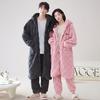 Conjunto de Pijama de Casal de Flanela de Inverno Coral Fleece Shenbaolai J506