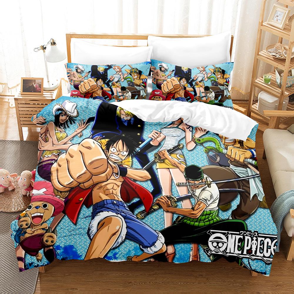 Bedding Three-Piece Set 3D Digital Printing Cartoon Polyester Abrasive Quilt Cover