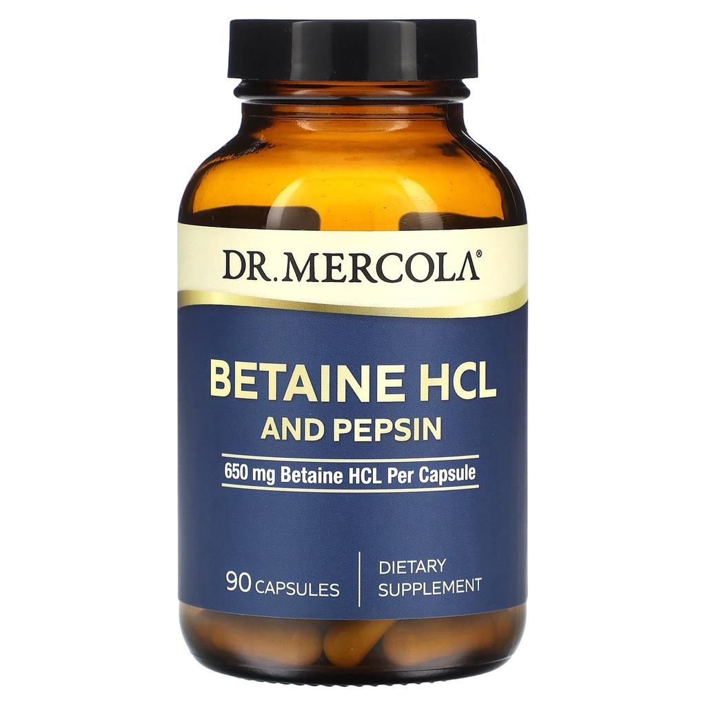 Dr. Mercola Betaine Hcl & Pepsin, 650 Mg, 90 Capsules