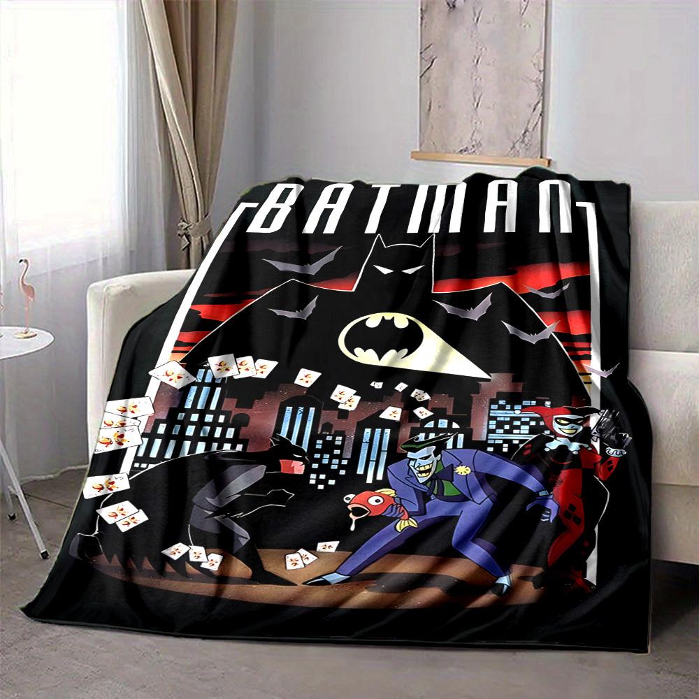 1pc Batman Flannel Throw Blanket - HD Printed Lightweight Soft Warm All-Season Blanket for Sofa, Bed, Travel091
