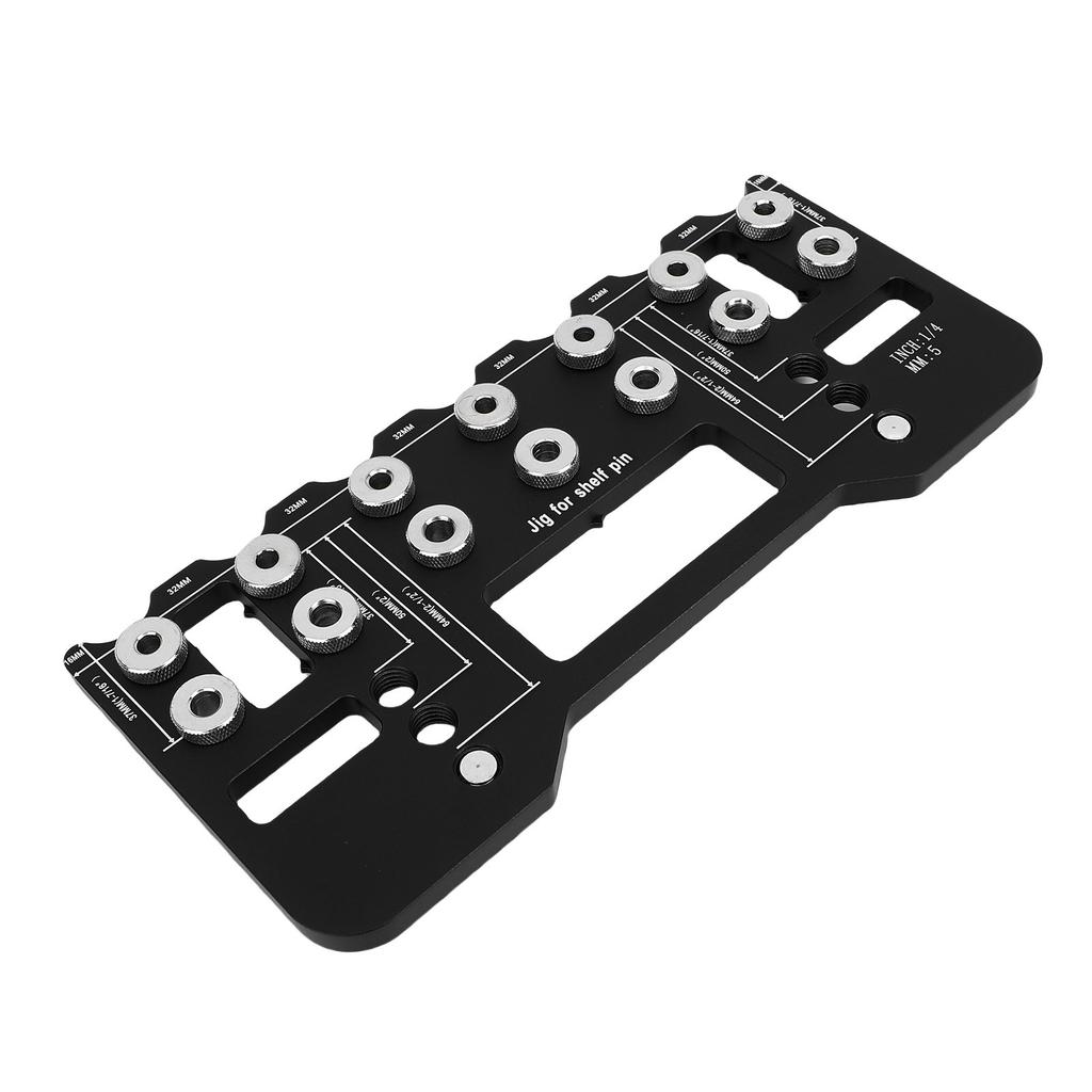 Shelf Pin Drilling Jig Multifunctional Aluminium Alloy Cabinet Hardware Jig Tool for Woodworking