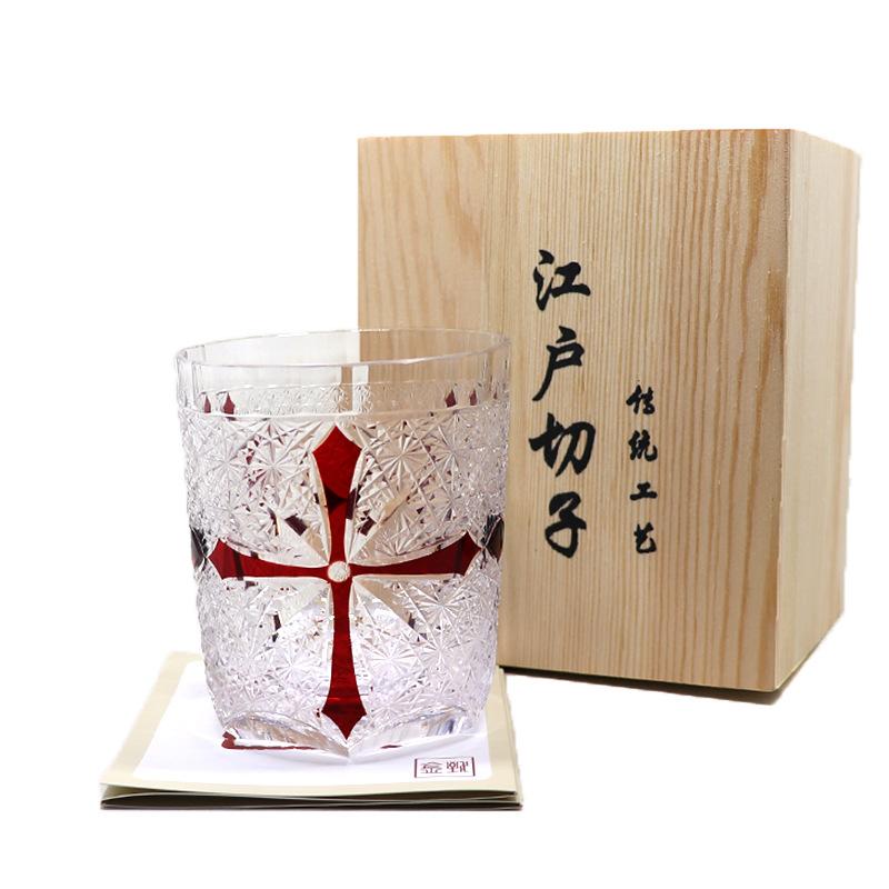 Цзиньчжи Японский Эдо резка ручная работа хрустальное стекло искусственно вырезанный крест традиционный классический виски