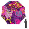 1 Pack Automatic Umbrella Featuring Windproof Reinforcement And Uv Resistant Surface For Travel In Graffiti Mood